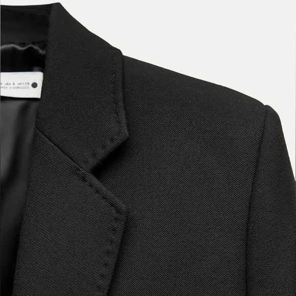 ZARA ZW Collection Black Cropped Blazer Suit Set - Picture 6 of 16